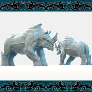 Rhino, Resin miniatures 11:56 (28mm / 32mm) scale - Ravenous Miniatures