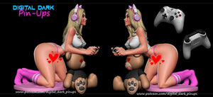 SFW gamer girl bear, Pin-up Miniatures by Digital Dark - Ravenous Miniatures