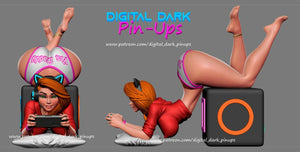 SFW Gamer girl yes Daddy, Pin-up Miniatures by Digital Dark - Ravenous Miniatures