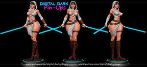 SFW Space samurai girl, Pin-up Miniatures by Digital Dark - Ravenous Miniatures