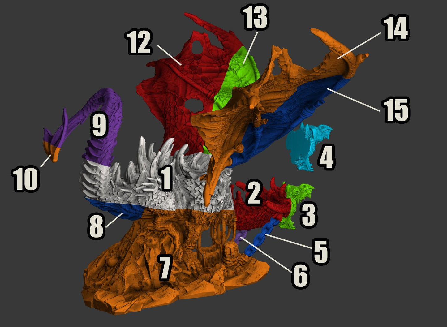 Shackled Dragon (60mm) - Ravenous Miniatures