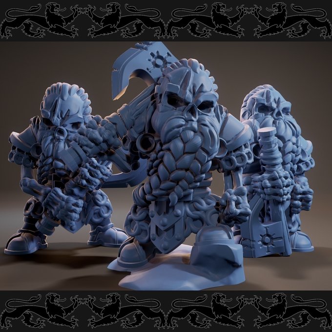 Skeleton Dwarf, Resin miniatures 11:56 (28mm / 34mm) scale - Ravenous Miniatures