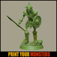 Load image into Gallery viewer, Skeleton Spear and Sheild - Ravenous Miniatures
