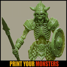 Load image into Gallery viewer, Skeleton Spear and Sheild - Ravenous Miniatures
