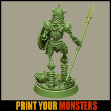 Load image into Gallery viewer, Skeleton Spear and Sheild - Ravenous Miniatures
