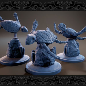 Skeleton turtles X3 , Resin Miniatures by Brayan Naffarate - Ravenous Miniatures