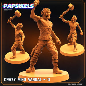 Slim Crazy Mind Vandals, Resin miniatures 11:56 (28mm / 32mm) scale - Ravenous Miniatures