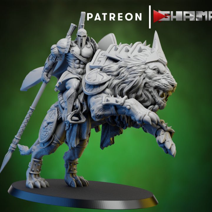 Spartan caste Leader Mounted, Resin miniatures 11:56 (28mm / 32mm) scale - Ravenous Miniatures