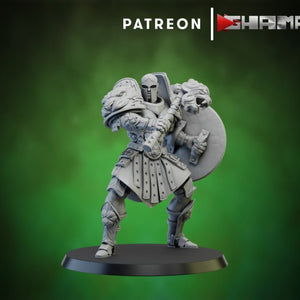 Spartan caste Shield Guard, Resin miniatures 11:56 (28mm / 32mm) scale - Ravenous Miniatures