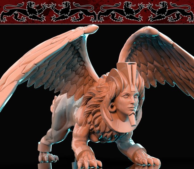 Sphinx, Resin miniatures 11:56 (28mm / 34mm) scale - Ravenous Miniatures