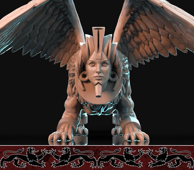 Sphinx, Resin miniatures 11:56 (28mm / 34mm) scale - Ravenous Miniatures