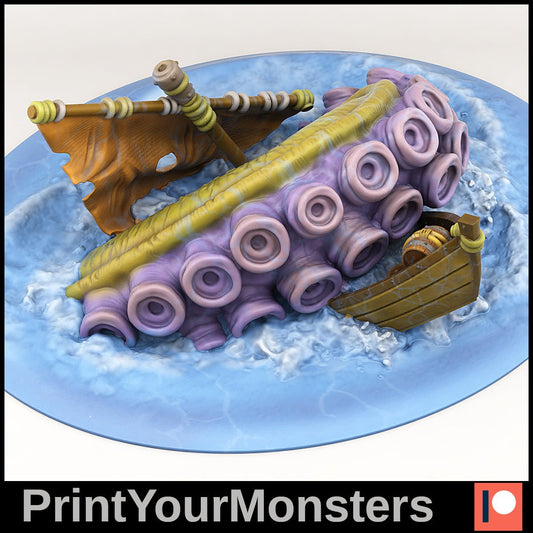Tentacle Boat Crash - Ravenous Miniatures