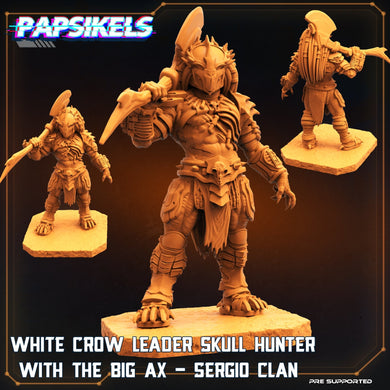 White crow leader skullhunter, Resin miniatures, unpainted and unassembled - Ravenous Miniatures