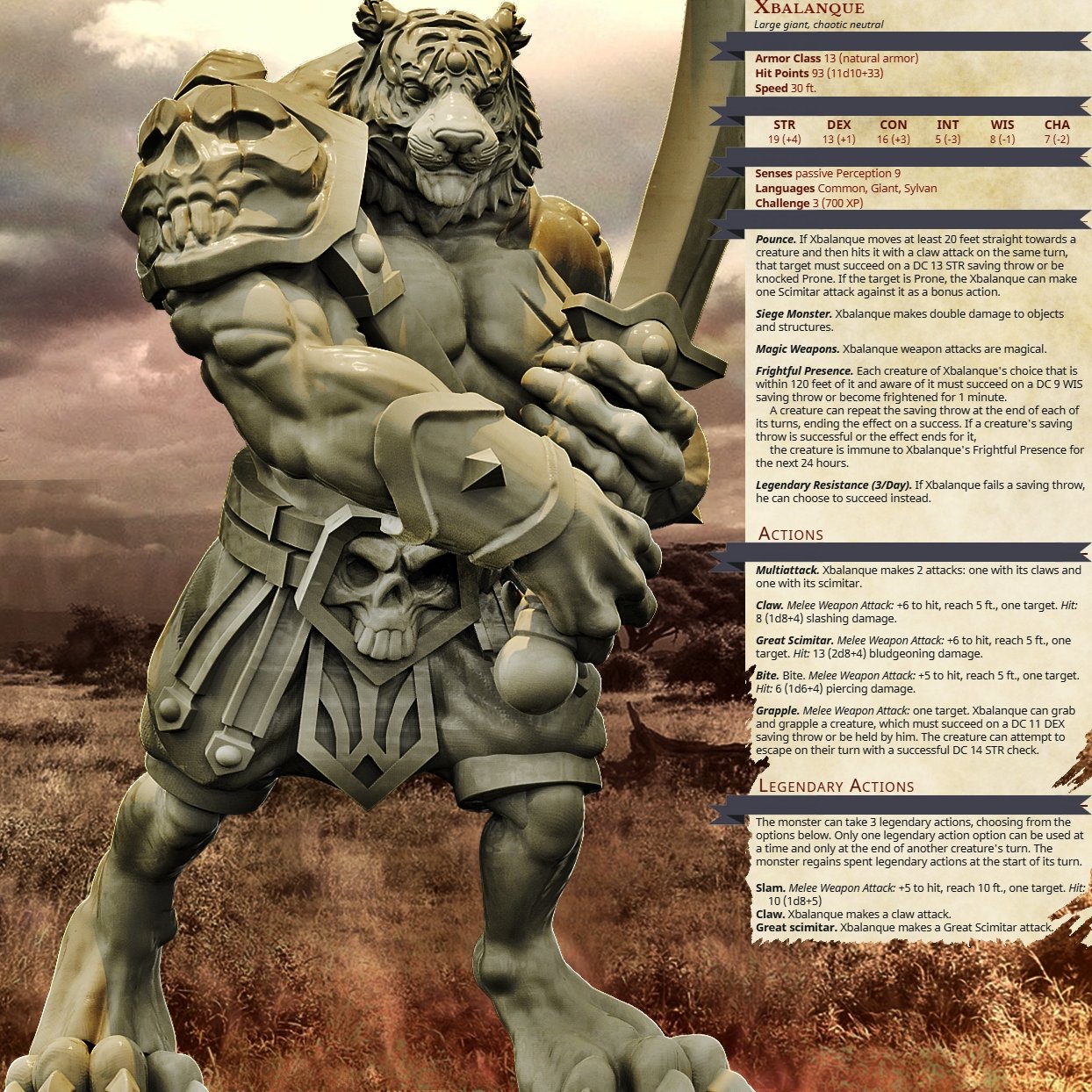 Xbalanque, Resin miniatures 11:56 (28mm / 34mm) scale - Ravenous Miniatures
