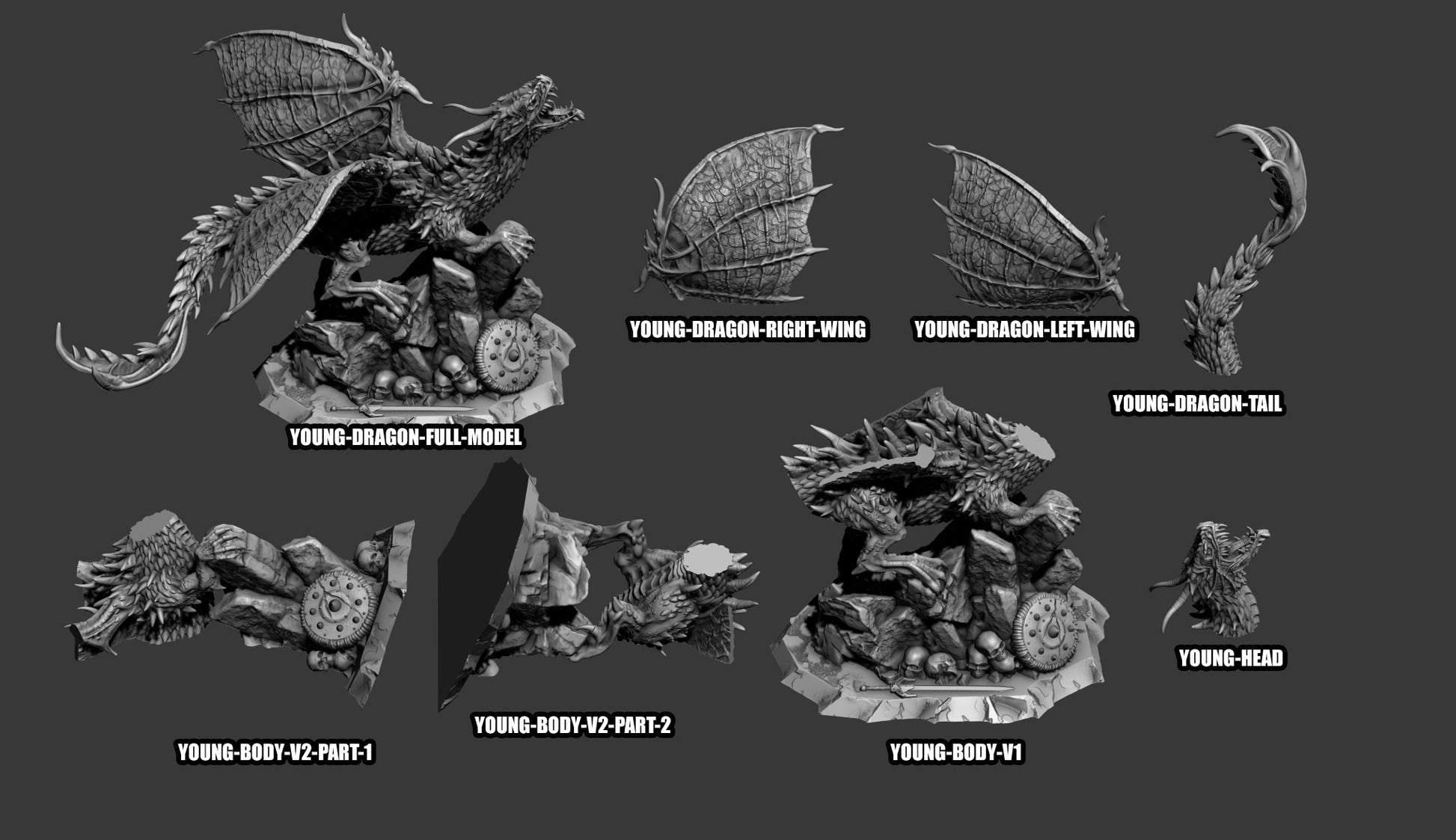 Young Dragon (50mm) - Ravenous Miniatures